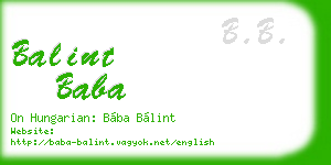 balint baba business card