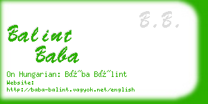 balint baba business card